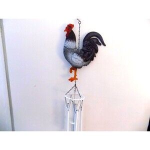 NEW Metal Rooster Chicken Wind Chime Country Decor Farmhouse